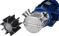 The impeller pump is selfpriming up to 6 m and can be used in both directions.