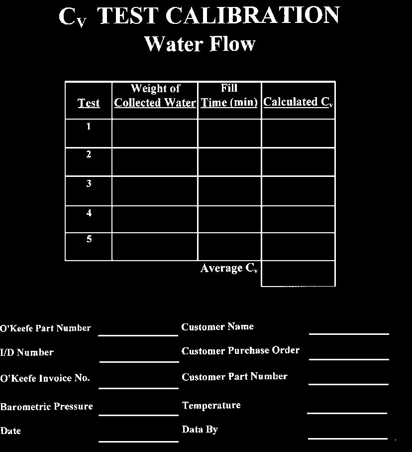 Calibrated Orifices WATER OR AIR FLOW 49 Air Flow For flow standards or other critical uses, O'Keefe Controls Co. can provide measured air flow data for any of the standard precision orifice products.
