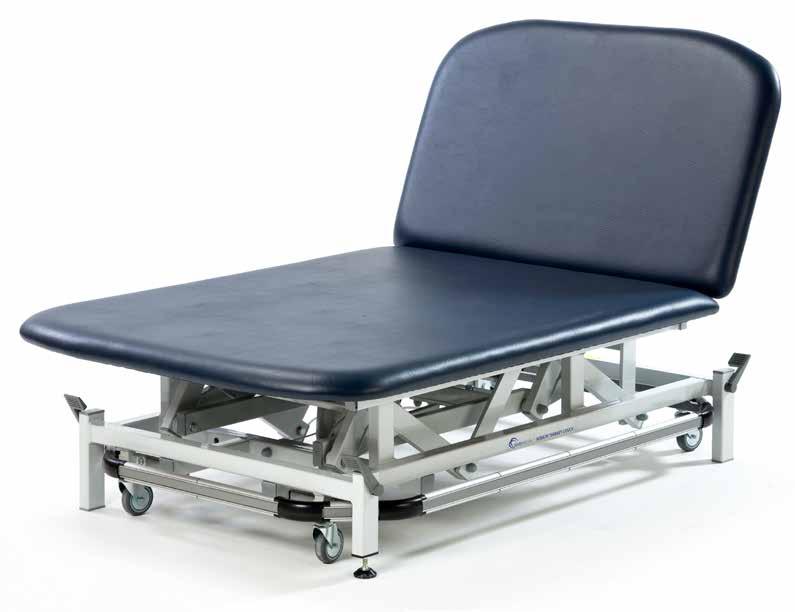 The Bobath Therapy range of couches has more than achieved this with a choice of 2 sizes and higher than standard safe working load of 250Kg. See deluxe model for 325Kg safe working load.
