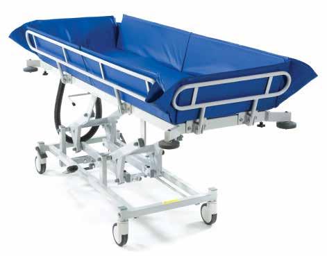 74cm 160cm Junior 74cm 195cm Standard Height range 41cm to 94cm Therapy Shower Trolley Designed to provide transport to and from the showering area, this mobile hydraulic Shower Trolley features a