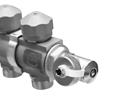 Manifold 51A, 55A with plug G1" (6096.43) and drain-vent valve (1305.11).