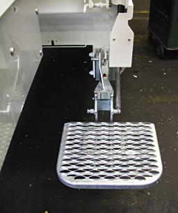 Footboard with required dimensions, anti-slip surface,