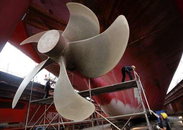 This picture shows a propeller comparable with one used in the