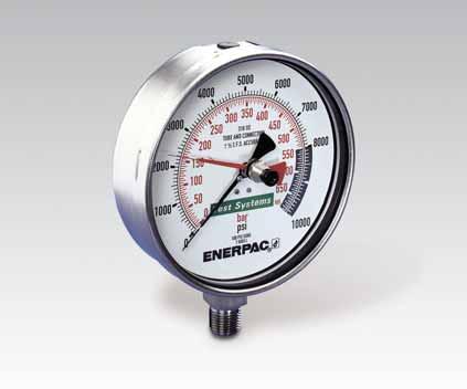Test System Gauges Gauge shown: T-6003L T Pressure Range: 0-,000 psi Face iameter: 6.4 inches ccuracy, % of full scale: ± ½% and ± ½% ontains fittings to connect.2" cone fitting gauge to.