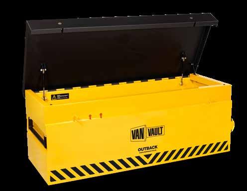 VEHICLE STORAGE For open backed vehicles to safeguard tools against theft and weathering External Size: 490 x 1335 x 558mm (H x L x D) Internal Size: 484 x 1244 x 430mm (H x L x D) Weight: 60Kg 70mm