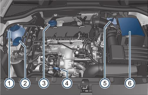 Inspecting and Replenishing 195 with the general applicable rules of safety. The engine compartment of your car is a hazardous area.