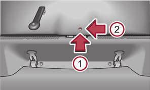 28 Handle of boot lid Open the boot lid by pressing the hand grip above the licence plate after unlocking the vehicle using the key or the radio remote control.