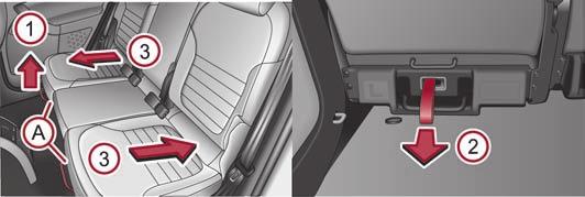 Middle rear head restraint (continued)  Rear seats Adjusting seats in forward/back direction Fig.