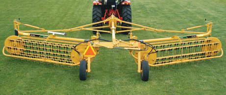 Rugged, reinforced frames with round cross-section toolbars and grease-free windrow width slide adjustments.