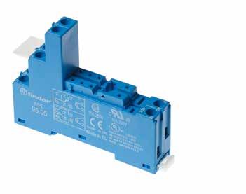 95 44 95.05 060.72 Certain relay/socket combinations 095.01 Screw terminal (Box clamp) socket panel or 35 mm rail mount 95.05 (blue) 95.05.0 (black) For relay type 44.