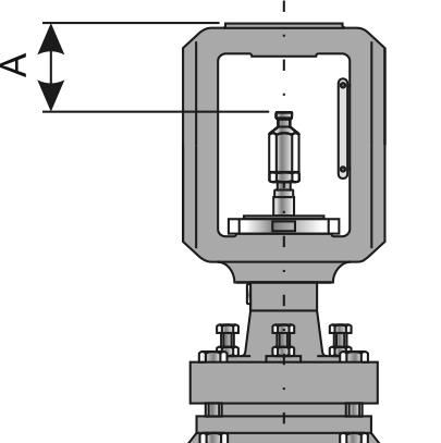 4.3 Stroke adjustment If the control valve and Samson actuator are delivered seperately, the Measurement A from the top edge of the stem drive nut, to the top of the joke is adjustend according to
