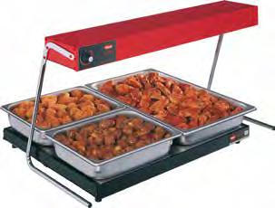 Export Price List January 1, 2019 Glo-Ray Portable Heated Shelves continued GRS-30-I in optional Designer color with accessory food pans, shown below a GRAH-36 Strip Heater in optional Designer