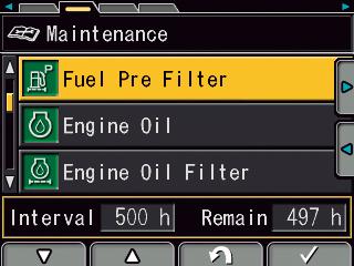 Operation record and fuel consumption history The ECO guidance menu enables the operator to check the operation