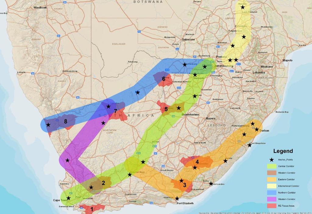 The identified 2040 Power Corridors for SEA The SIP 10 SEA Project is currently underway and completion including government gazetting is targeted for December 2015 Combining all the available info