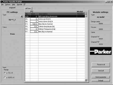 Interface Program ProPxD interface program The new ProPxD software permits comfortable parameter setting for the electronic module series PCD, PWD, PZD, PID and PWDXX.