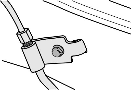 Using a 10mm, unbolt the brake line bracket from the frame.