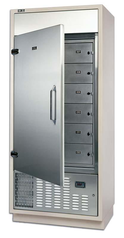 Refrigerated Evidence Storage Lockers Standard Features Fully assembled and ready for use Stainless steel interior throughout Maintains controlled temperature of 38 F 42 F LED digital temperature