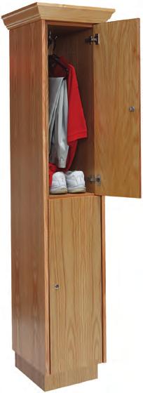 Hat shelf is included in single tier lockers.