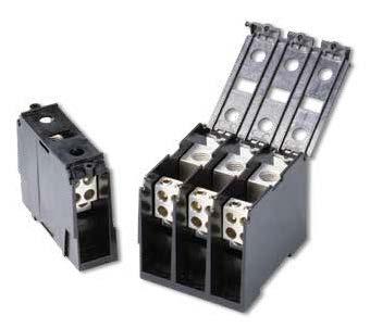 6Fuse Blocks and Holders Blocks and Holders Distribution Block Selection Guide AMP RATING PER POLE MATERI LINE CONNECTION OPENINGS LUG TYPE WIRE RANGE OPENINGS LOAD CONNECTION LUG TYPE WIRE RANGE