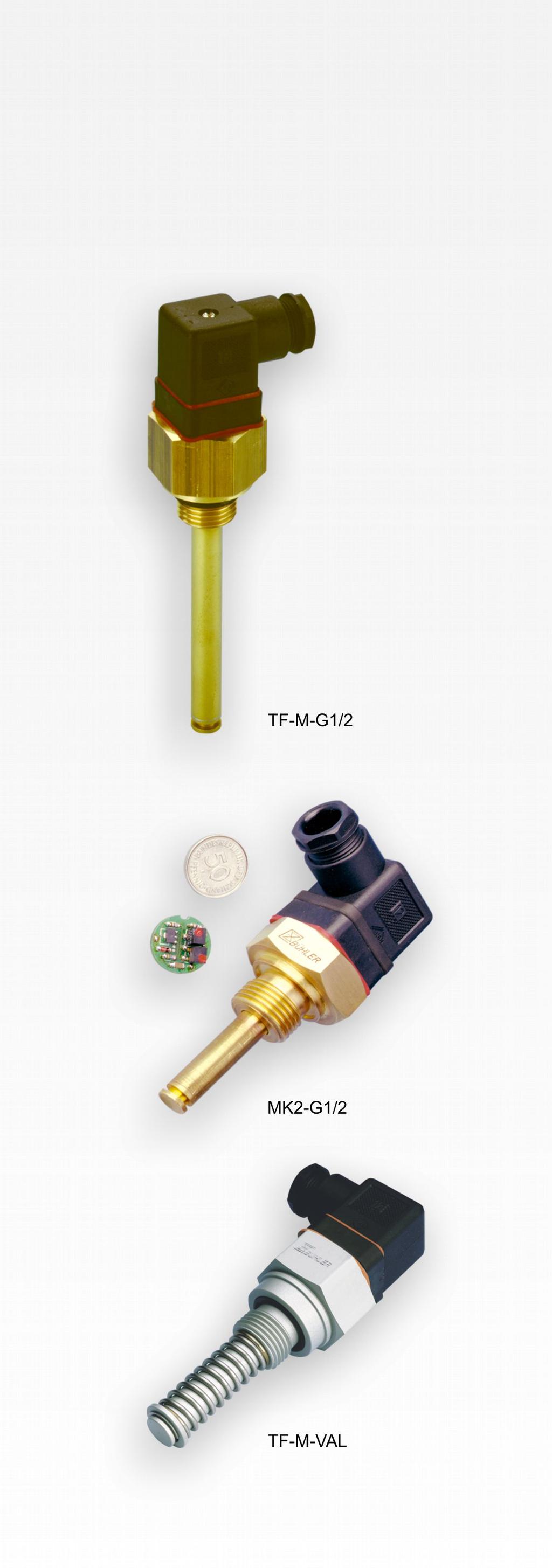 Temperature sensors Changes in the viscosity of hydraulic oil and lubricants due to the temperature requires precisely monitoring and stabilising the operating temperature.