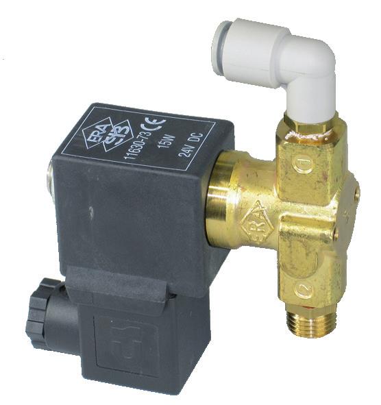 Accessories General air solenoid valve Solenoid valve MOD-1016 The solenoid valve is fitted upstream the VE1B unit and controls the air inlet (carrier air and control air). Order No.