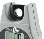 Either automatically when the weighing value remains unchanged or manually by pressing the Hold key Peak load display (peak hold), Measuring frequency 5 Hz LCD display, digit height 12 mm Hole