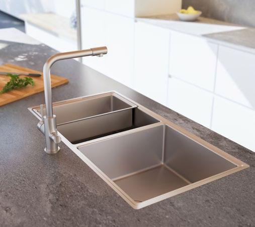 Caroma s New Sinks Designed for those who love to cook, the Compass kitchen series features a complete work station with integrated accessories.
