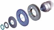 Design Non-rigid spur gear The wider spur gear element (non-rigid spur gear) is positively connected to the exhaust camshaft. There are six ramps on the face.