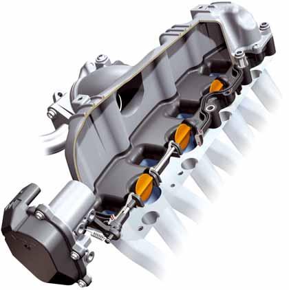 Engine mechanicals Intake manifold with swirl flaps Continuously variable swirl flaps are integrated in the intake manifold.