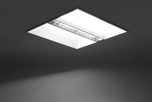 Minimalistic shades increase efficiency of lighting fixture. Housing of luminaire is made of sheet steel of thickness 0,6mm. Standard surface treatment - white powder coated colour (RAL 9003).