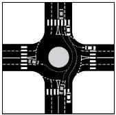 leaving. Be alert for drivers next to you who may cross into other lanes as they turn. (See Figure 3-3.