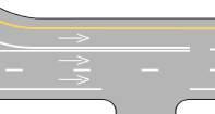 A double solid white line is used to show a travel path where driving in the same direction is permitted on both sides of the line but crossing the line is prohibited.