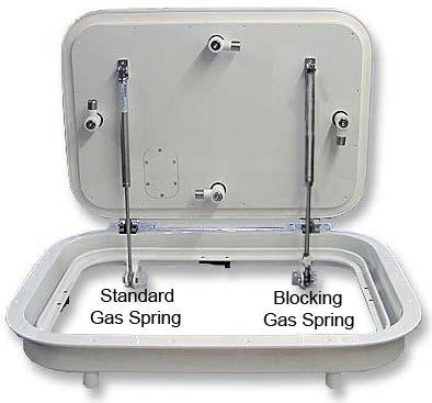 Blocking Gas Springs Series 10-23 and 10-28 with valve Page 6-10 Stainless steel gas springs with stainless steel hand operated blocking valve.