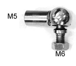 Endfittings to Gas Springs Page 6-11-B Stainless Steel Ball joints, swivel 18 degrees; ball can be separated from cup after removing circlip M5 to M5 M5 to ball M6 M6 to M6
