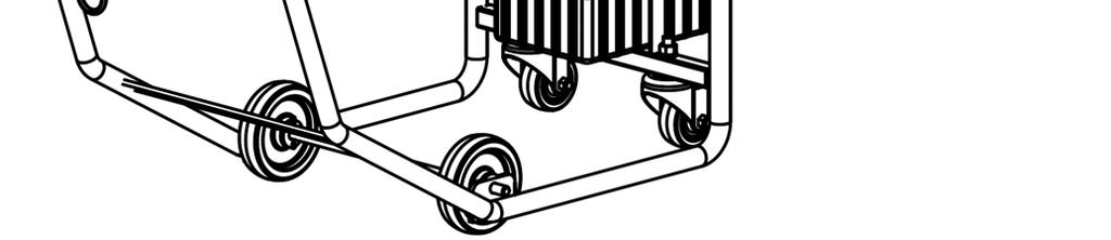 When the cart and drum are horizontal, the drum is supported by the drum rollers.
