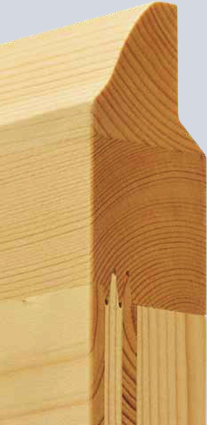 Solid timber sectional door LTH Natural section design in 2 types of timber LTH Doors made of solid timber panels are