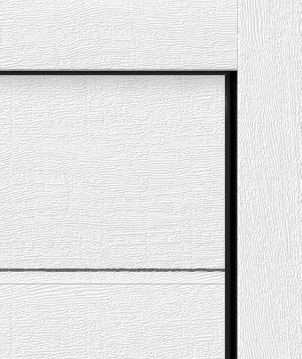 For sectional doors with the surface finishes Sandgrain, Silkgrain or Decograin, the frame coverings are optionally available in the surface finish of the door section.