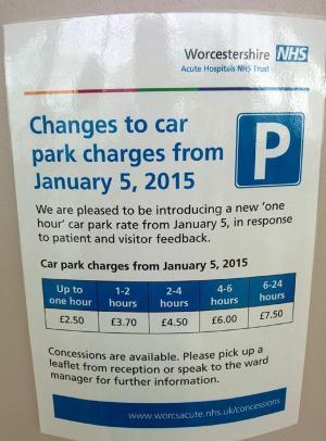 Anger over increased hospital parking charges CONCERNS have been raised that increased parking charges at Redditch s Alexander Hospital will affect patients when they are at their most vulnerable.