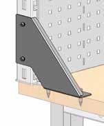 Support bracket for support pillar on worktop To provide additional stability for the support pillars on the workbench top. For pillar heights of 1400 absolutely essential.
