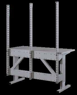 XXX Support pillars for mounting onto single workstations The support pillars are available in two different heights and are mounted onto the crossbars of the frame using the
