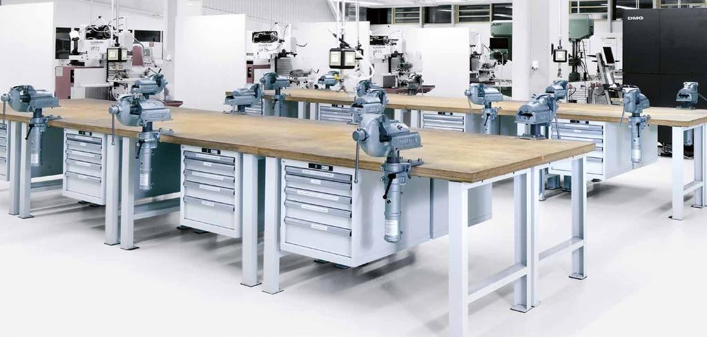 D 750 / 800 Workbenches fitted with drawer cabinets in sizes* 27 36 E 18 27 E 18 36 E 27 27 E 36 27 E 27 36 E 36 36 E 459 612 WB DT AH Number of drawers () 1500 750 840 Multiplex 600 4: 1 50 / 2 100