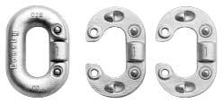 00 1.50 G-335 Chain & Attachments Double Clevis Link Designed for linking all popular sizes of Crosby Spectrum 3 and Spectrum 4 chain to rings, end links, eye hooks, pad eyes, tractor eyebolts, etc.