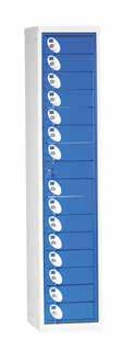 Dispensing lockers 310mm WLGD001/15 Flat or sloping top Ideal for dispensing clean laundry Numbered option 1800/ 1900mm -grade WL0212 See page 78 for colour options 5, 10 or 15 individual locks and