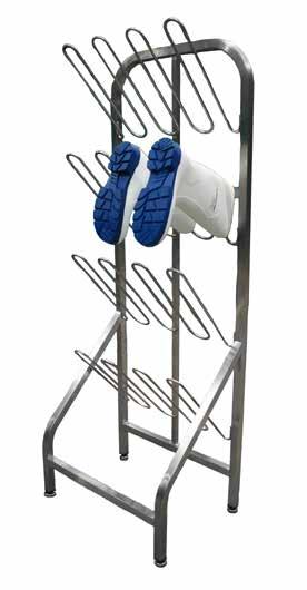 x 250mm Designed with drainage holes for ease of cleaning To be used with Basket trolley and wall supports see page 108 6 pair shoe storage W D H