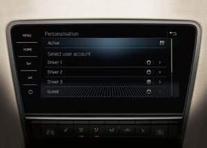 OPTIONS The infotainment system enables different drivers to save their individual