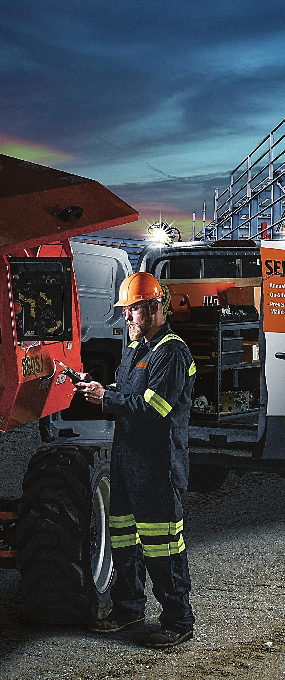 JLG SERVICE GET BACK ON THE JOB, FAST Your productivity begins and ends with a fleet that works at full capacity.