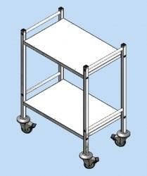 100 mm, 2 with brakes, smudgeproof * plastic bumpers in corners * External dimensions: as per details in the price-list AT-01 * 1 fixed table top