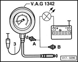 17-12 Oil pressure and oil pressure switches, checking Note: Functional check and servicing optical and acoustic oil pressure warning: Electrical Wiring Diagrams, Troubleshooting & Component