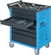 Tool Trolleys i Model Overview HAZET i Drawers: 100% sliding-out Big castors with thread guard and high loading capacity Two-level locking concept Central