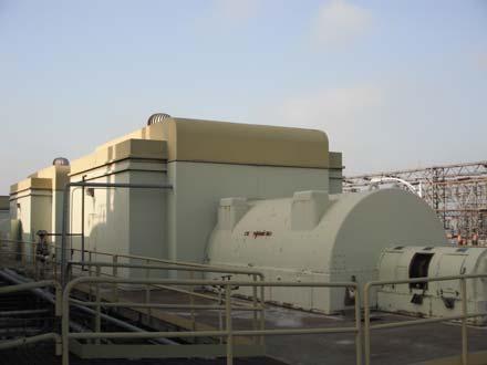 Turbine Generator Inspections Summary Unit s 1 & 2 are of the same design; Single Flow Condensing Steam Turbine with Hydrogen Cooled Generators, both sets are installed on an outdoor pedestal